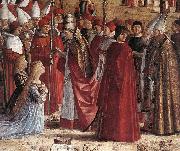 CARPACCIO, Vittore The Pilgrims Meet the Pope (detail) oil painting